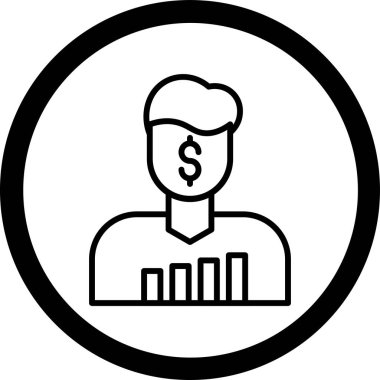 Dolar işareti olan bir adamın vektör çizimi