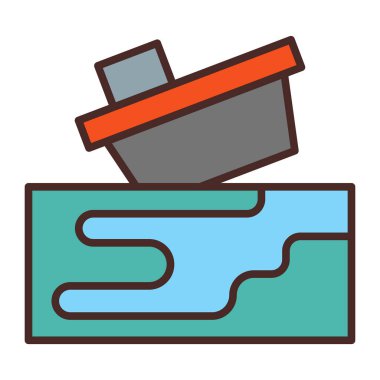 tekne simgesi, vektör illüstrasyonu