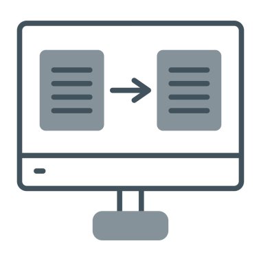 Bilgisayar monitörü simgesi. beyaz arkaplanda izole edilmiş web tasarımı için bilgisayar ekran ikonları