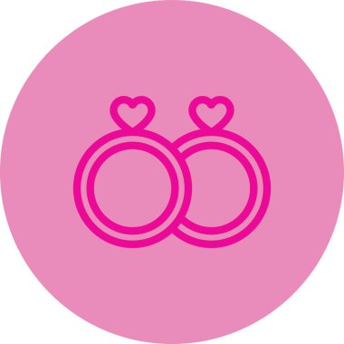 iki renk kalp halka simgesi, vektör illüstrasyonu