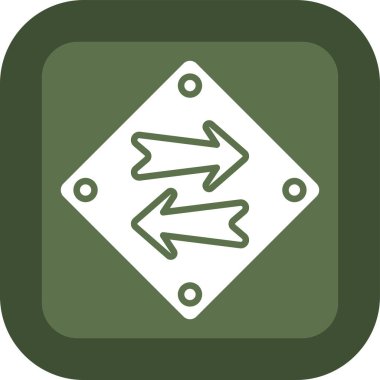 Ok sol yuvarlak kare vektör simgesi