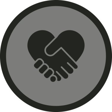 Aşk kalp yuvarlak vektör simgesi