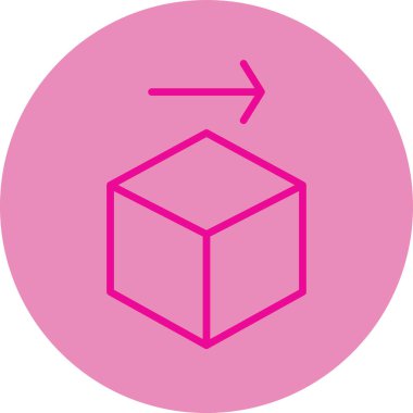 Benzersiz küp vektör çizgisi simgesi