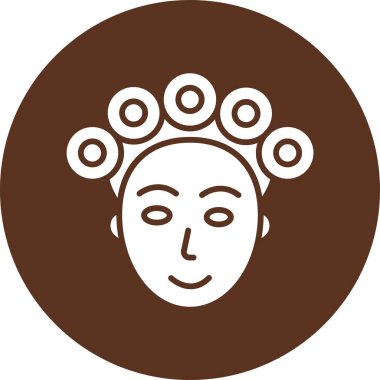 Kıl sembolü olan güzel genç bir kadın.