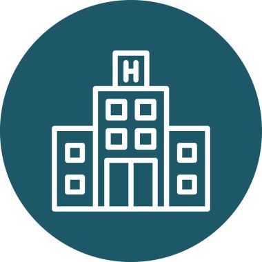 Hastane. Web simgesi basit illüstrasyon