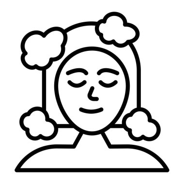 Gülümseme ikonu olan kadın, taslak tarzı