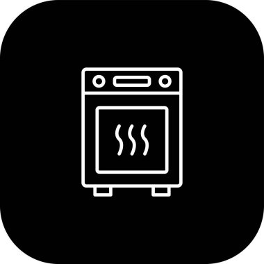 sıcak fırın simgesi, vektör resimleme