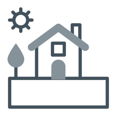 Bir ev simgesinin vektör illüstrasyonu