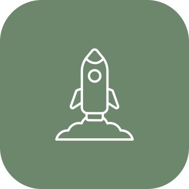 Roket düz simgesi, vektör, illüstrasyon