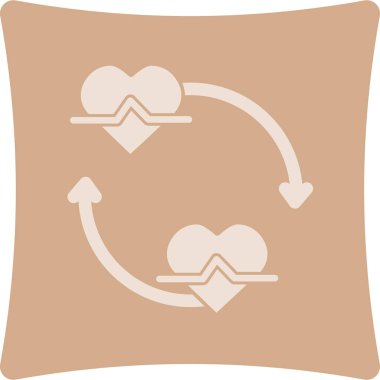 Kalp ve oklar. Web simgesi basit tasarım