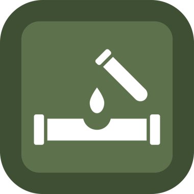 Yağ damlası vektör simgesi. biçim iki renkli düz sembol, eko yeşil ve gri renkler, yuvarlak açılar, beyaz arkaplan.