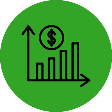 Dolar işareti simgesi olan grafik, vektör illüstrasyonu