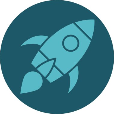 Roket. Web simgesi basit illüstrasyon