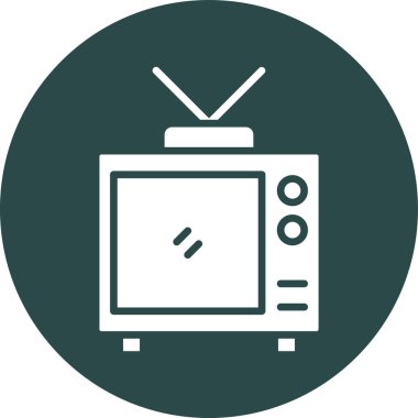 Kişisel ve ticari kullanım için TV vektör simgesi simgesi vektör çizimi..