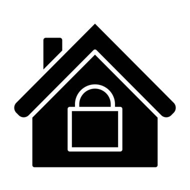ev kilidi simgesi, basit vektör illüstrasyonu