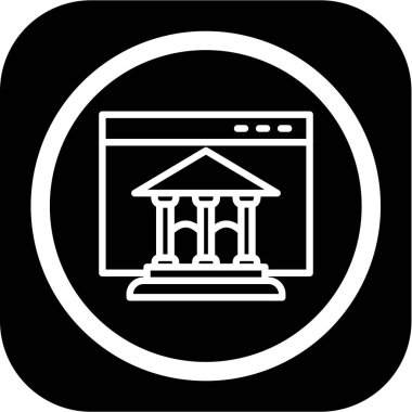 Banka vektörü glyph düz simgesi