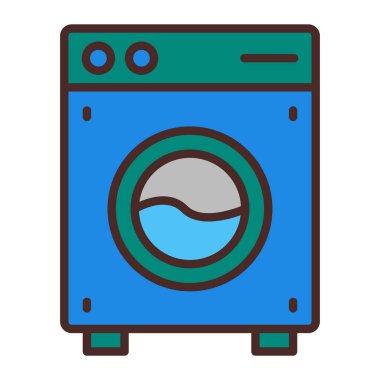 çamaşır makinesi simgesi. ağ için çamaşır vektörü simgelerinin karikatür çizimi