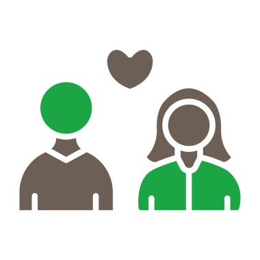 Kalp vektör illüstrasyonu olan çift