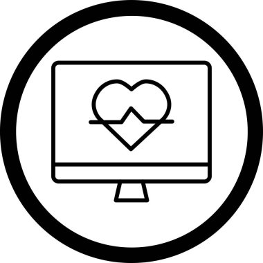 kalp simgesini, vektör illüstrasyon tasarımını izle