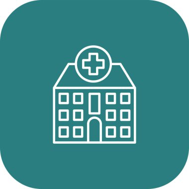 Hastane binası simgesi, vektör illüstrasyonu
