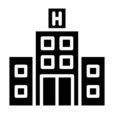 Hastane binası ikon vektörü. resimleme