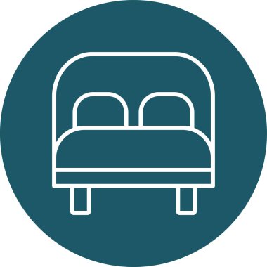 Otel yatağı ikon vektör illüstrasyonu