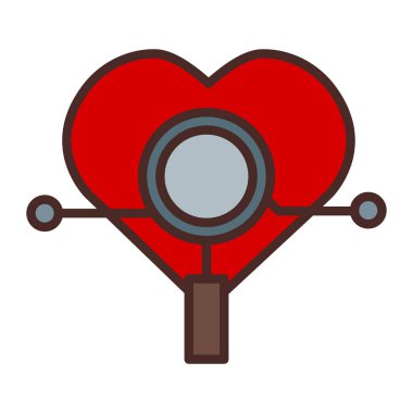 Büyüteç ikonlu kalp