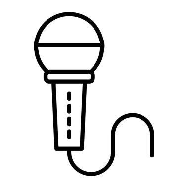 mikrofon çizgisi simgesi, konsept illüstrasyon, taslak işareti, vektör sembolü, doğrusal doğrusal simge