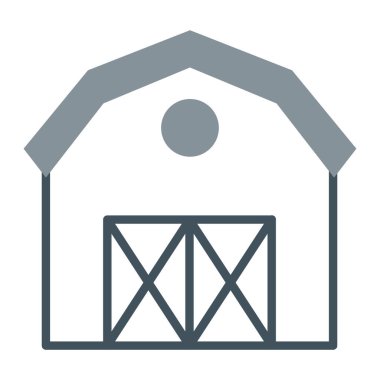 Çiftlik ahırı ikonu. Web izolasyonu için ev vektör simgelerinin özet çizimi