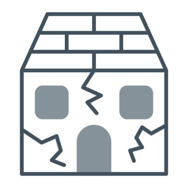 kırık pencereli ev, vektör çizimi