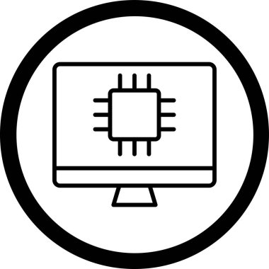 Bilgisayar. Web simgesi basit illüstrasyon