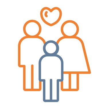 Kalp ikonu vektör tasarımlı insanlar