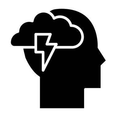 Beyin. Web simgesi basit illüstrasyon