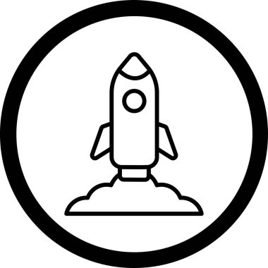 Moda biçimi izole edilmiş arkaplanda roket simgesi