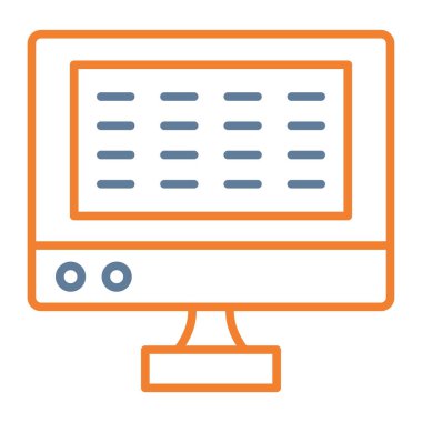 Bilgisayar ekranı. Web simgesi basit illüstrasyon