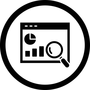 veri analiz simgesi. Web için veri analizi vektör simgesinin basit bir çizimi. beyaz arkaplanda izole