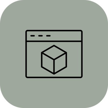 küp simge vektör çizim