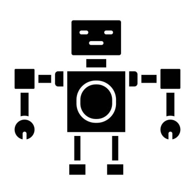 Robot simgesi, basit vektör resimleme tasarımı