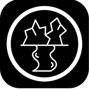 Tek bir ateş ve ateş ikonunun vektör çizimi