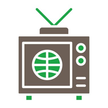Televizyon simgesi, vektör illüstrasyonu