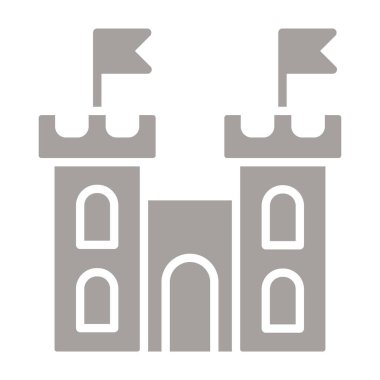 Şato. Web simgesi basit illüstrasyon