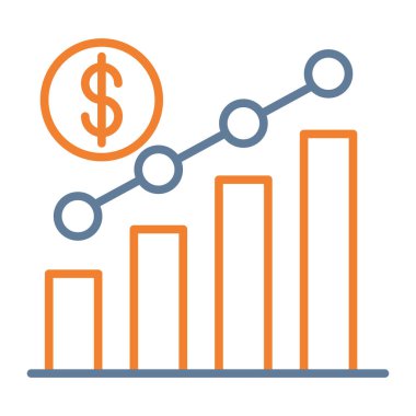 iş büyümesi düz çizgi simgesi