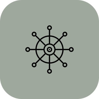 pusula simgesi, vektör çizimi, düz dizayn 10 birim