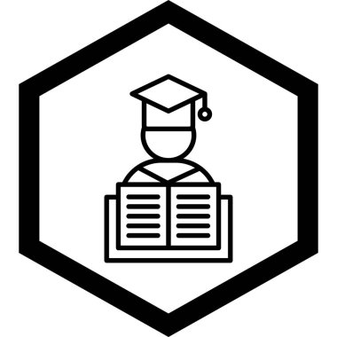 Moda tarzı izole edilmiş arka planda öğrenci simgesi