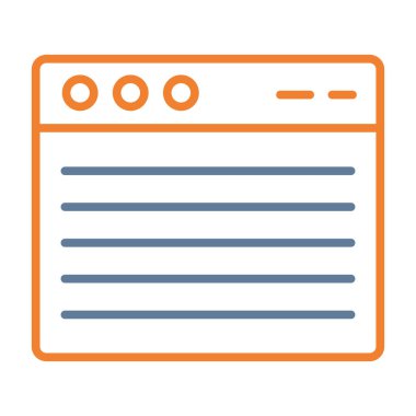 Web sayfası Vektör Satır Simgesi Tasarımı