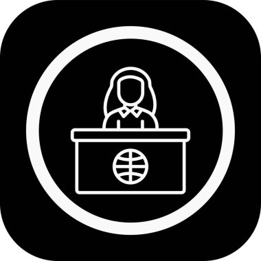 İş kadını simgesi soyut arkaplanda izole edildi