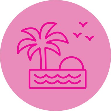 Palmiye ağacı simgesinin vektör illüstrasyonu