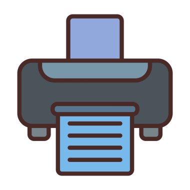 Yazıcı. Web simgesi basit illüstrasyon