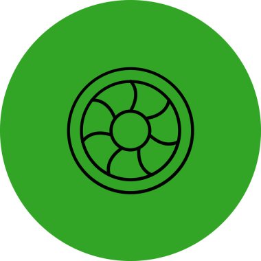 fan simgesi topu ile yuvarlak düğme