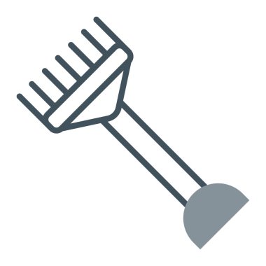 Bahçe küreği simgesi, basit satır biçimi